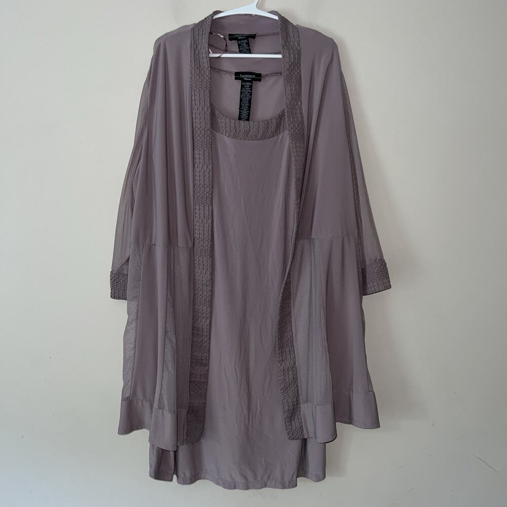R & M Richards Women’s Size 20w 20 W 2 Piece Jacket Cardigan And Dress Gray